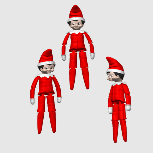 10x 3D Printed Mini Articulated Christmas Elf on a Shelf for Toy Surprise Bath Bombs