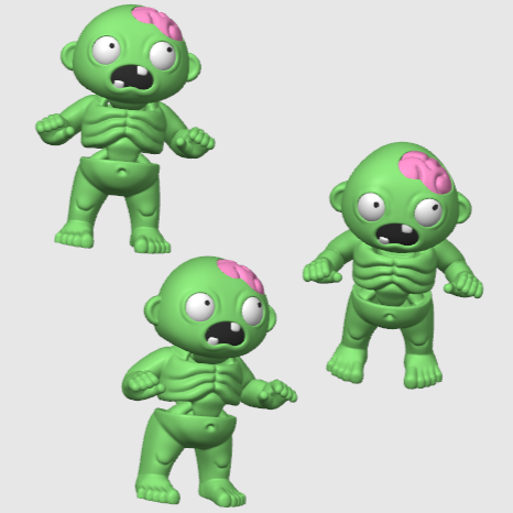 10x 3D Printed Mini Articulated Halloween Zombie for Toy Surprise Bath Bombs