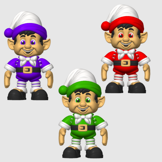 10x 3D Printed Mini Articulated Christmas Elf Gingerbread on a Shelf for Toy Surprise Bath Bombs