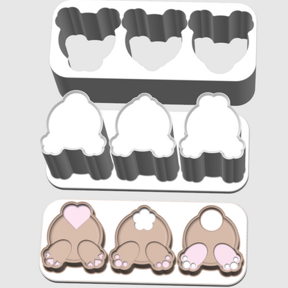 EA26 Bunny Butts Trio 3 Piece 3D Printed Mould