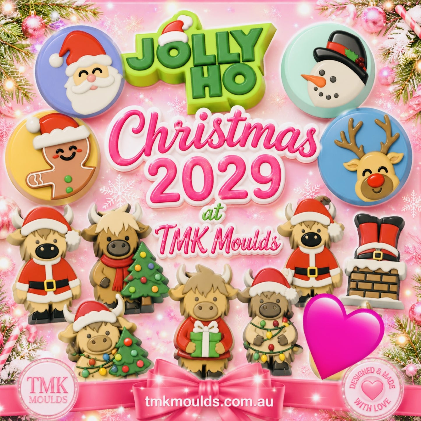 Christmas 2026 Collection Bath Bomb Moulds  (3D Printed)