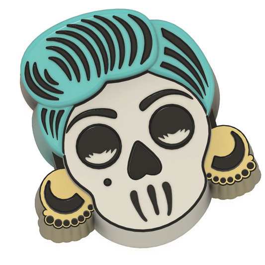 Rockabilly Skull Lady (Vacuum Form Mould)
