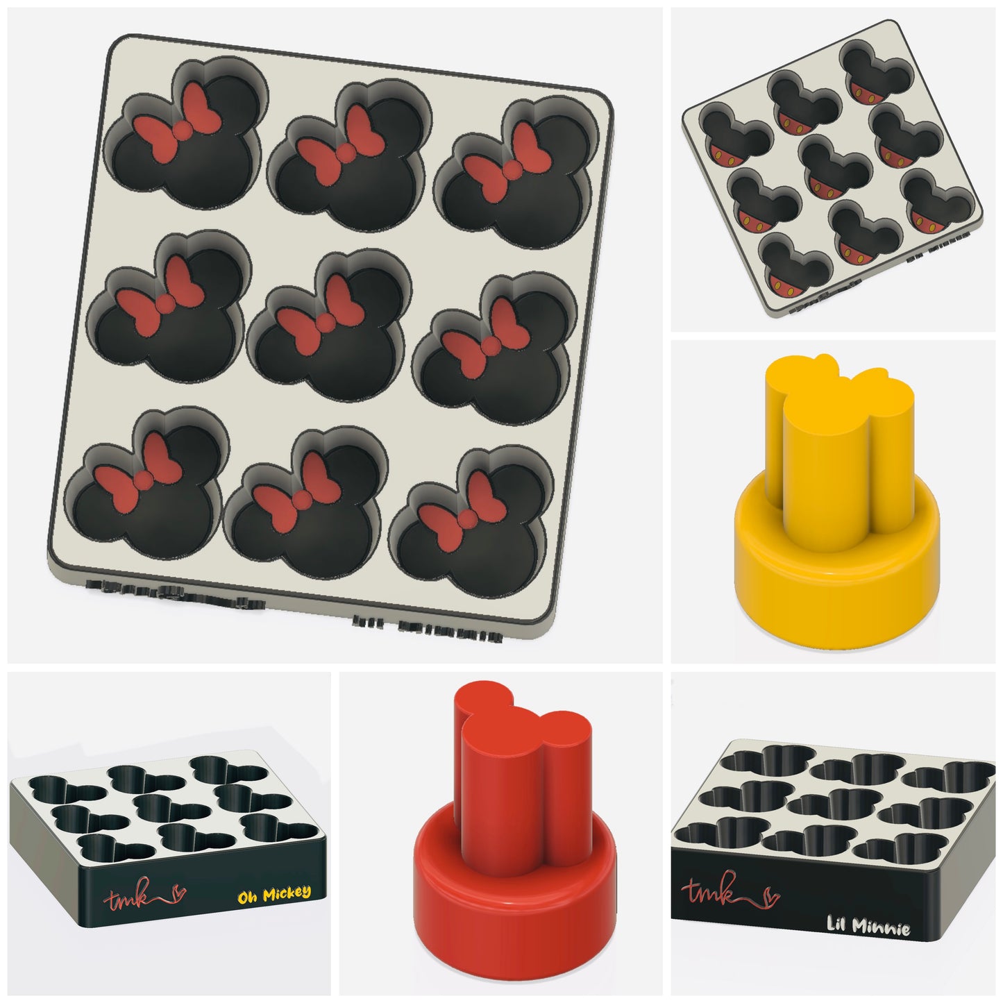 Mick and Minnie Confetti Moulds and Plungers (Sold Separately)