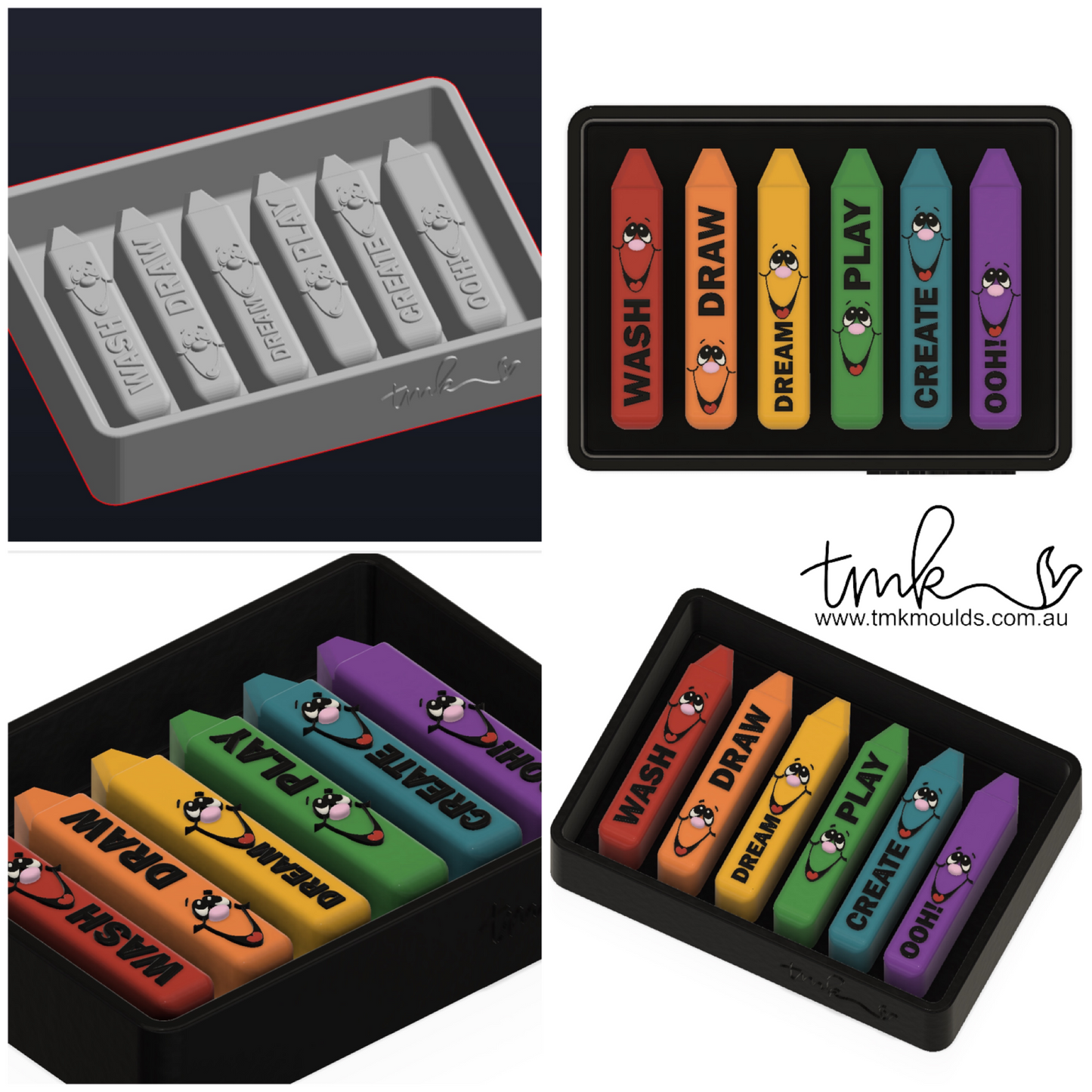 Happy Faces Soap Crayon Silicone Mould