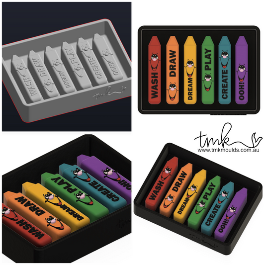 Happy Faces Soap Crayon Silicone Mould